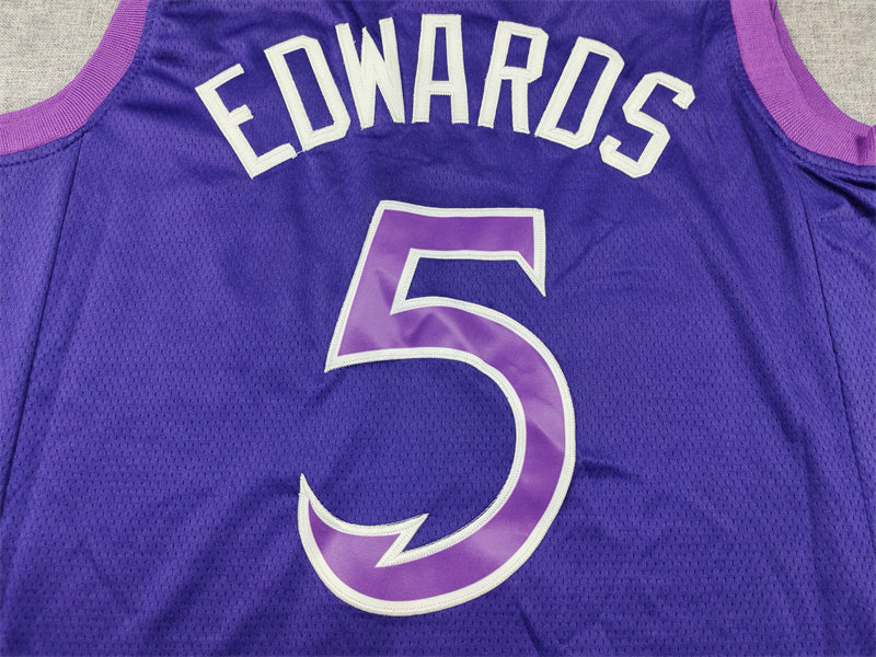 Men's Minnesota Timberwolves Anthony Edwards #5 Purple Swingman Jersey