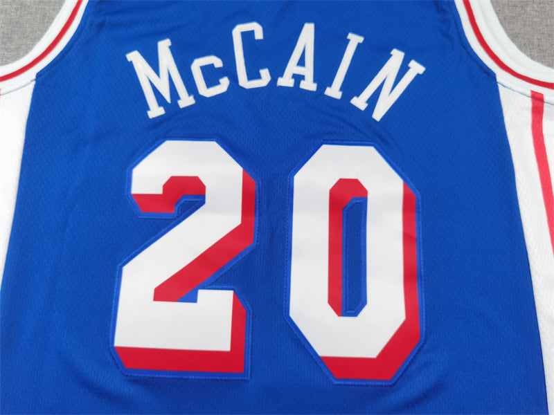 Men's Philadelphia 76ers Jared McCain #20 Royal Swingman Jersey - Icon Edition