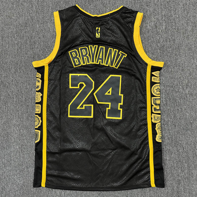 Men's Los Angeles Lakers Kobe Bryant #8-24 Black Swingman Jersey