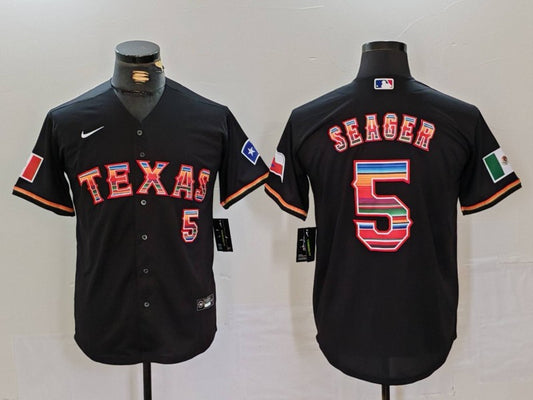 Men's Texas Rangers Corey Seager #5 Black Limited Player Jersey