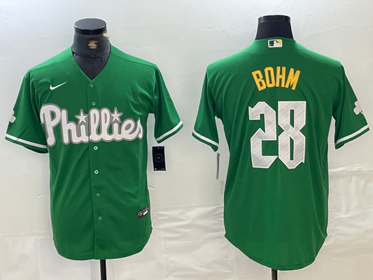 Men's Philadelphia Phillies Alec Bohm #28 Green Replica Player Jersey