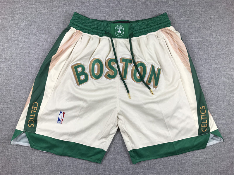 Men's Boston Celtics White 2023/24 Pocket Shorts City Edition