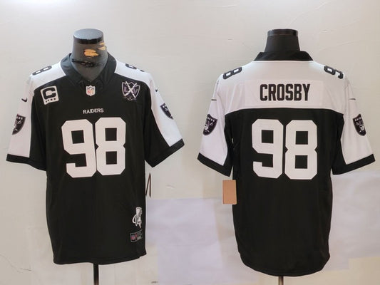 Men's Las Vegas Raiders Maxx Crosby #98 Black 2024 Vapor Limited Jersey