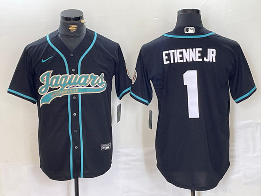 Men's Jacksonville Jaguars Travis Etienne Jr #1 Black Game Jersey