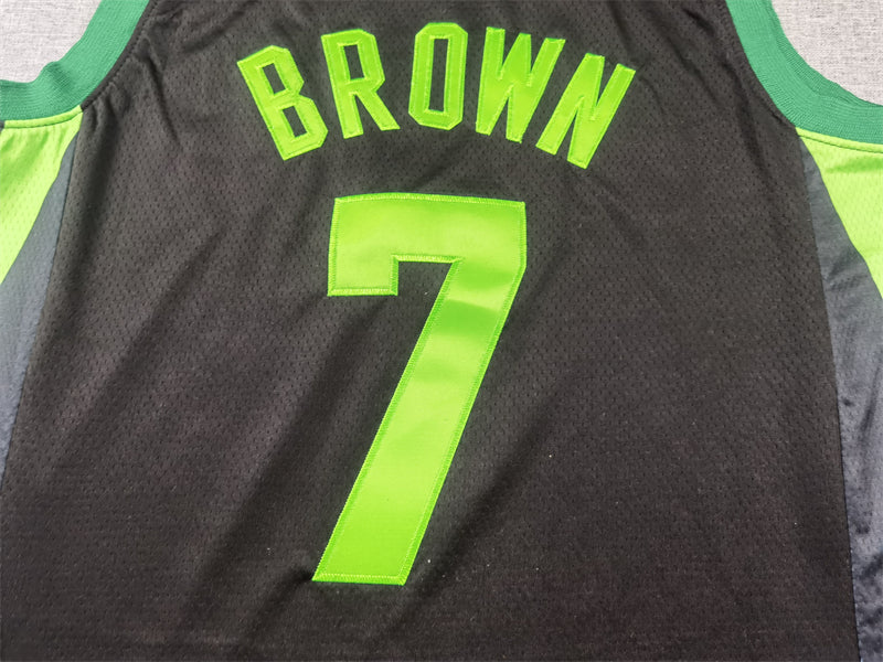 Men's Boston Celtics Jaylen Brown #7 Black 2024/25 Swingman Player Jersey - City Edition