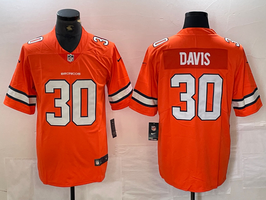 Men's Denver Broncos Terrell Davis #30 Orange Alternate Game Jersey