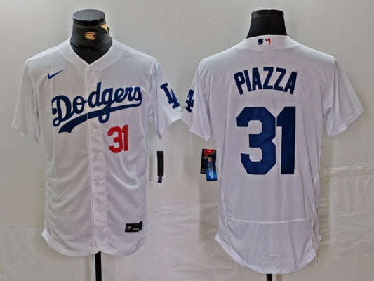 Men's Los Angeles Dodgers Mike Piazza #31 White Replica Player Jersey