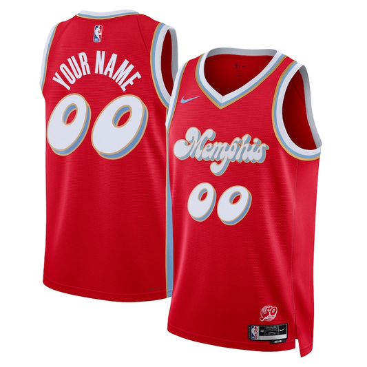 Men's Memphis Grizzlies Red 2024/25 Custom Swingman Jersey - City Edition