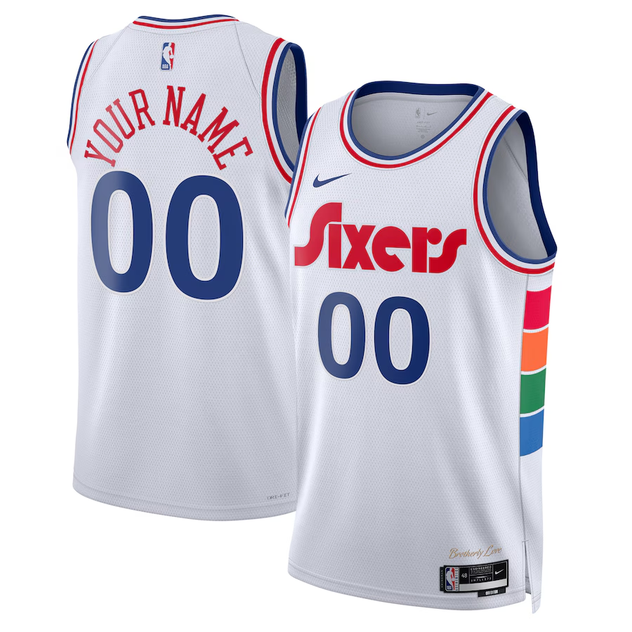 Men's Philadelphia 76ers White 2024/25 Custom Swingman Jersey - City Edition