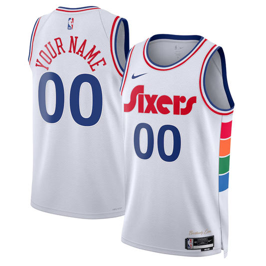 Men's Philadelphia 76ers White 2024/25 Custom Swingman Jersey - City Edition