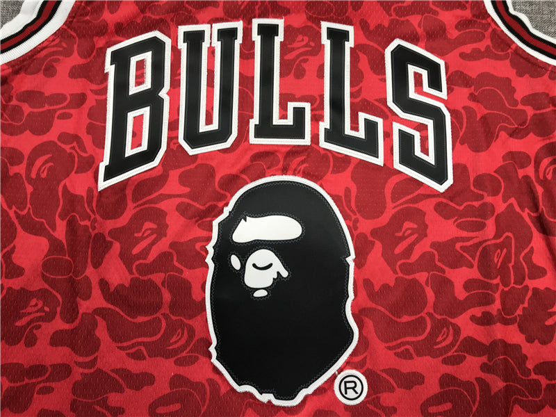 Men's Chicago Bulls Bape #93 Red 1997-98 Hardwood Classics Authentic Jersey