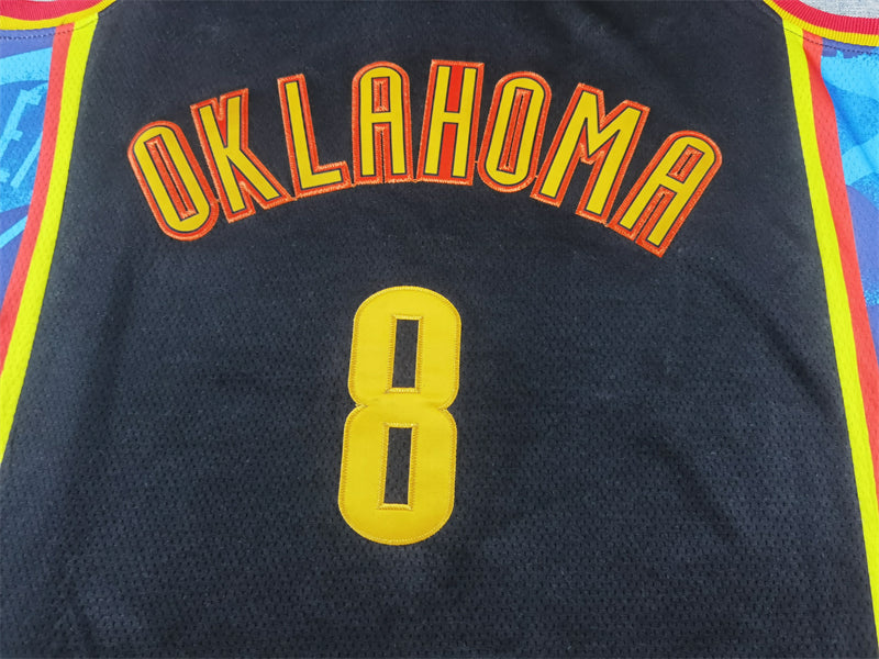 Men's Oklahoma City Thunder Jalen Williams #8 Black 2024/25 Swingman Player Jersey - City Edition