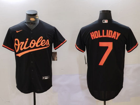 Men's Baltimore Orioles Jackson Holliday #7 Black Replica Player Jersey