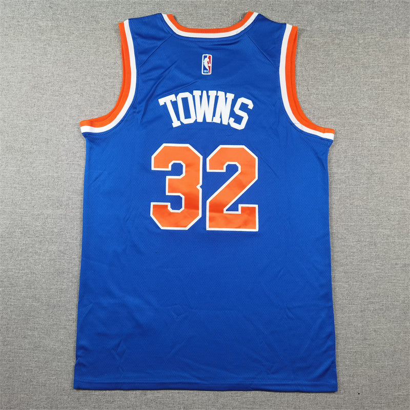 Men's New York Knicks Karl-Anthony Towns #32 Blue Swingman Jersey - Icon Edition