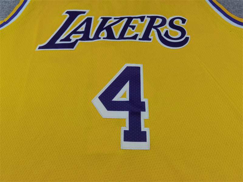 Men's Los Angeles Lakers Dalton Knecht #4 Gold Swingman Jersey - Icon Edition