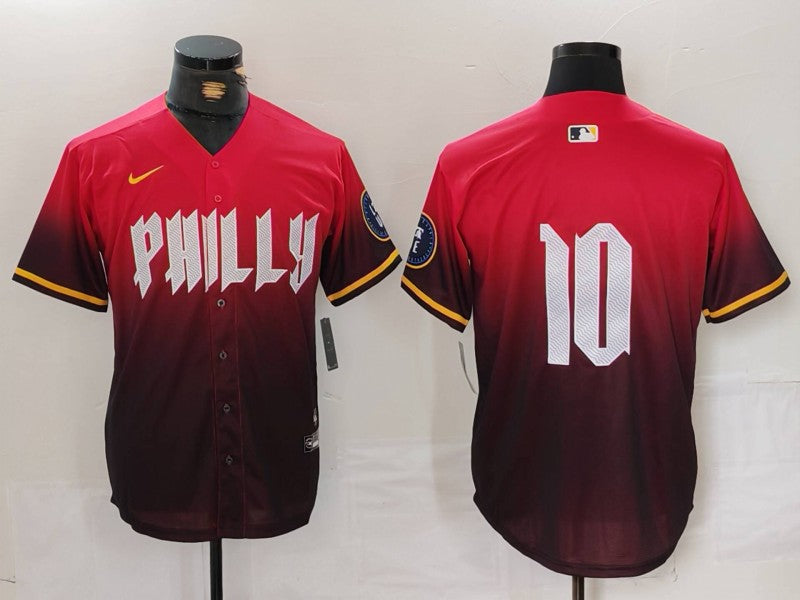 Men's Philadelphia Phillies J.T. Realmuto #10 Red 2024 City Connect Replica Player Jersey