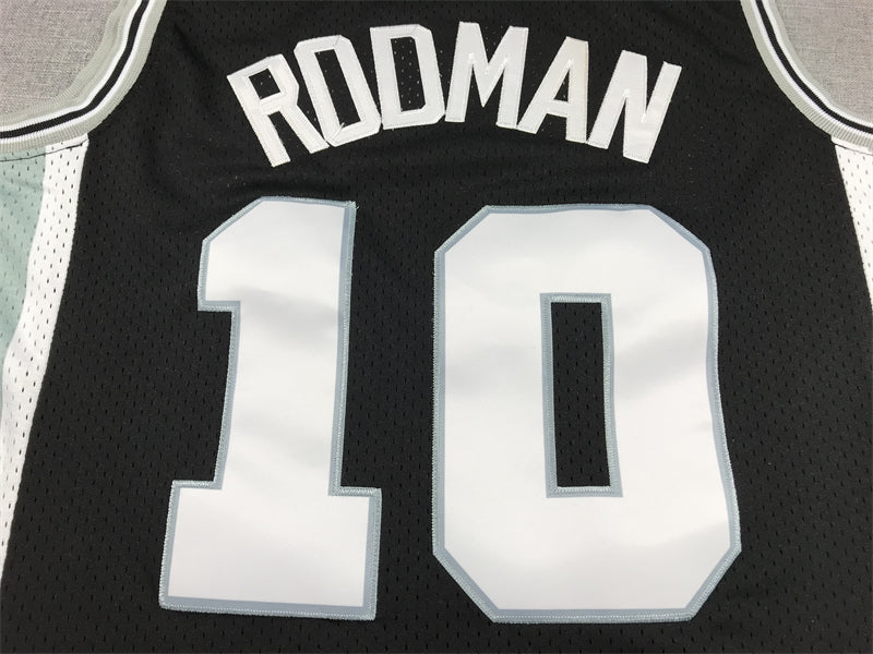 Men's San Antonio Spurs Dennis Rodman #10 Black 1993-94 Hardwood Classics Swingman Jersey