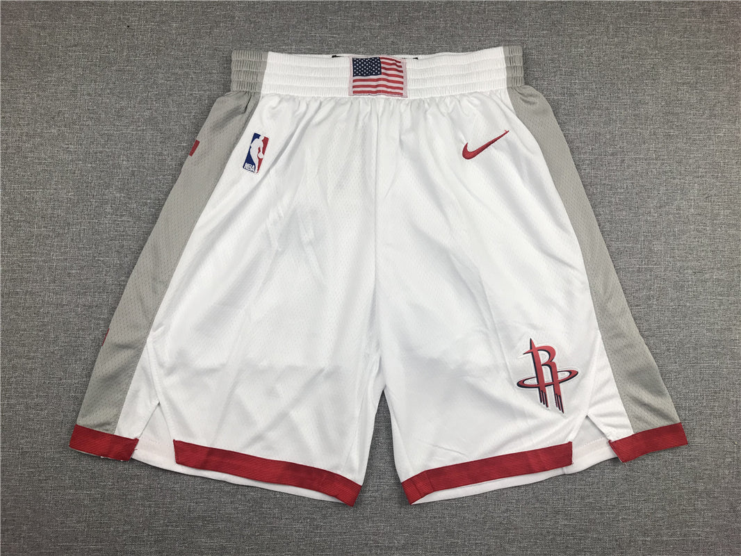 Men's Houston Rockets White Pocket Shorts