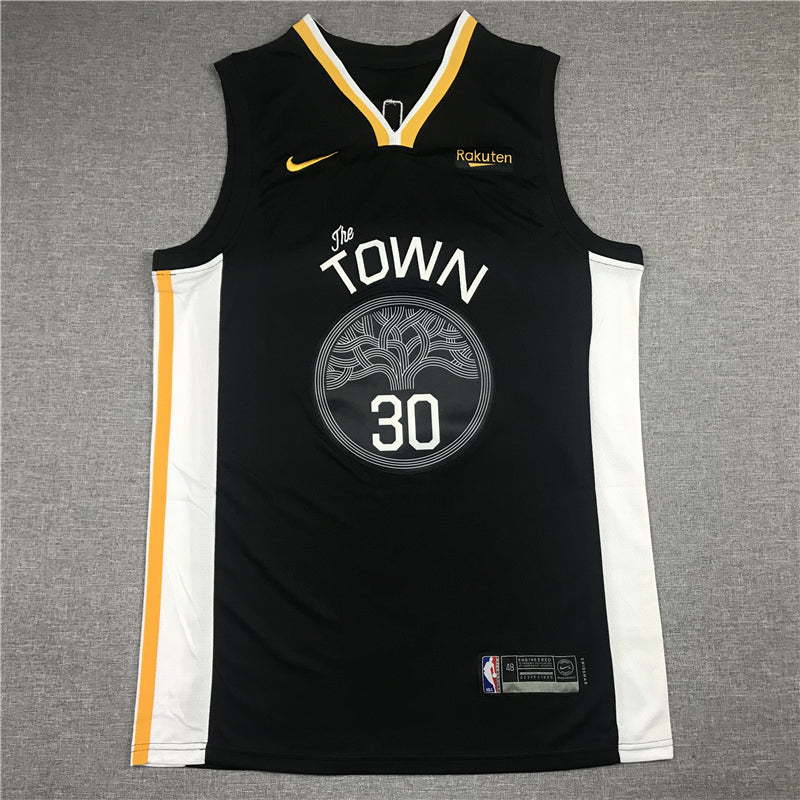 Men's Golden State Warriors Stephen Curry #30 Black Fast Break Replica Jersey