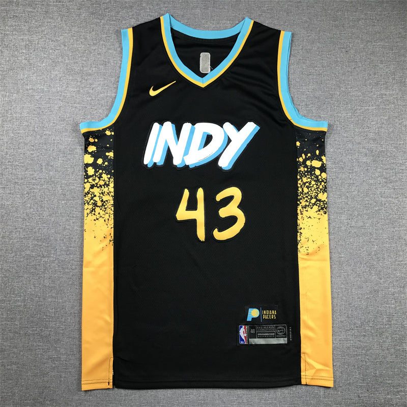 Men's Indiana Pacers Pascal Siakam #43 Black 2023/24 Swingman Jersey - City Edition