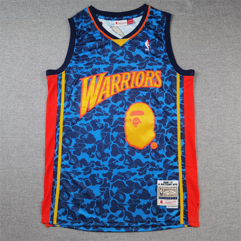 Men's Golden State Warriors x BAPE Navy 2009-10 Hardwood Classics Swingman Jersey