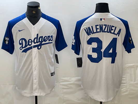 Men's Los Angeles Dodgers Fernando Valenzuela #34 White Limited Jersey