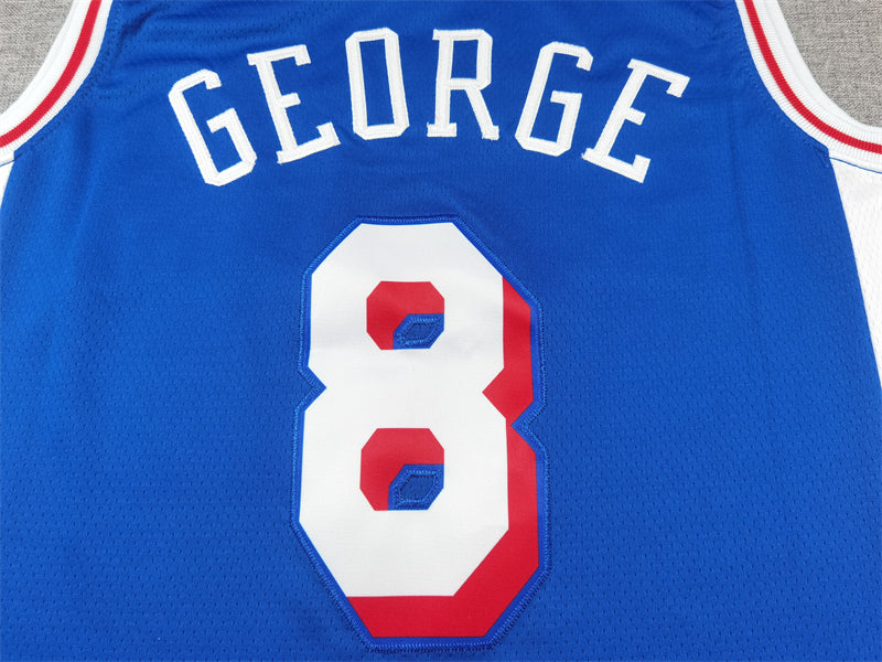 Men's Philadelphia 76ers Paul George #8 Royal Swingman Jersey - Icon Edition