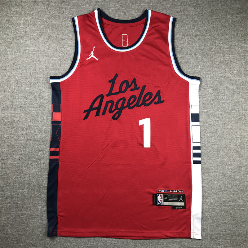 Men's LA Clippers James Harden #1 Red Swingman Player Jersey