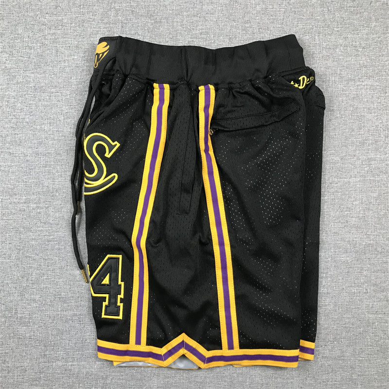 Men's Los Angeles Lakers #8-24 Black Pocket Shorts