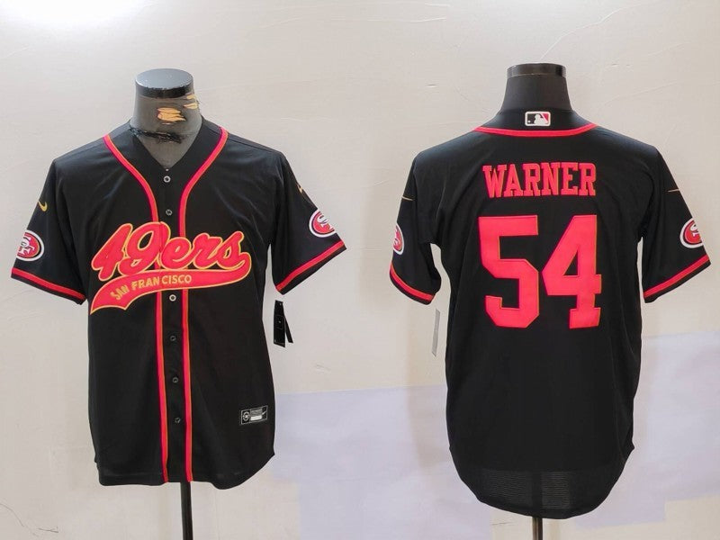 Men's San Francisco 49ers Fred Warner #54 Black Player Jersey