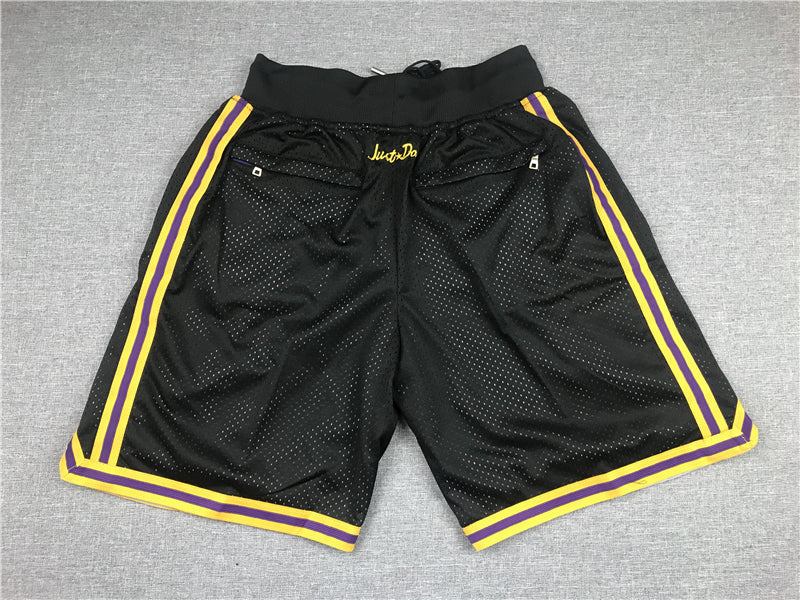 Men's Los Angeles Lakers Kobe Bryant #8-24 Black Pocket Shorts