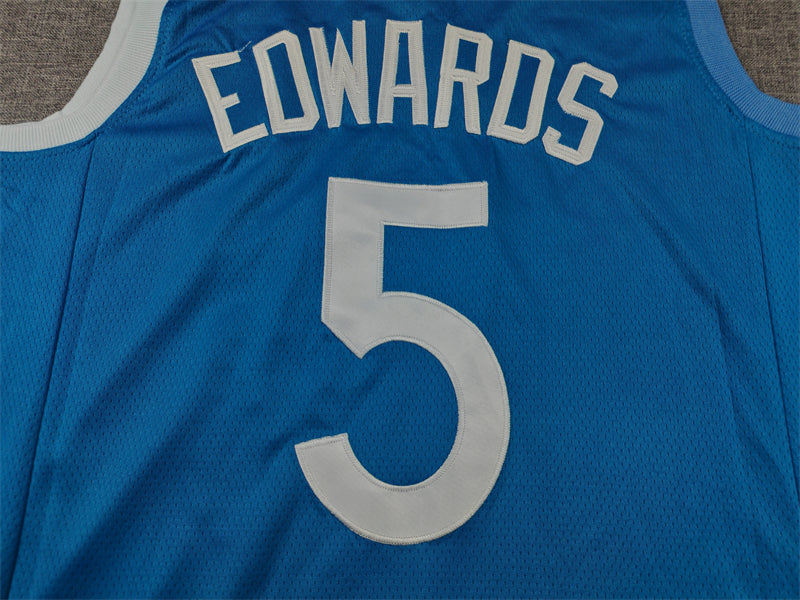 Men's Minnesota Timberwolves Anthony Edwards #5 Blue Swingman Jersey