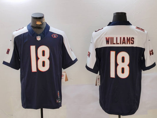 Men's Chicago Bears Caleb Williams #18 Navy Game Jersey