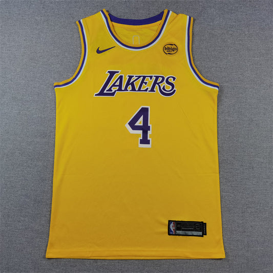 Men's Los Angeles Lakers Dalton Knecht #4 Gold Swingman Jersey - Icon Edition