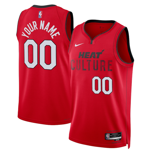 Men's Miami Heat Red 2024/25 Custom Swingman Jersey - City Edition