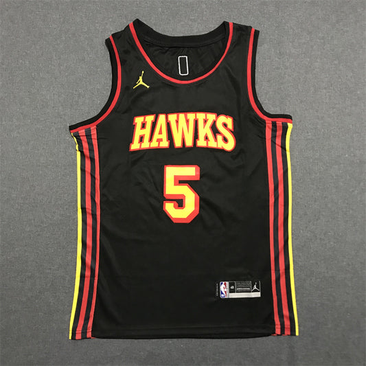 Men's Atlanta Hawks Dejounte Murray #5 Black Swingman Jersey - Statement Edition