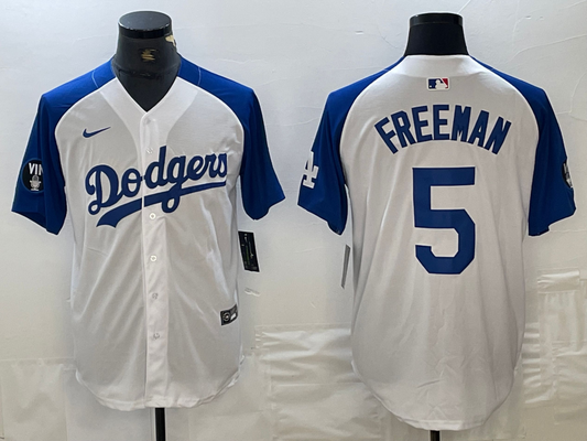 Men's Los Angeles Dodgers Freddie Freeman #5 White Limited Jersey