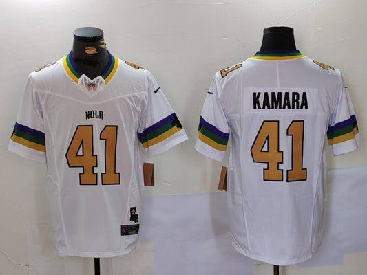 Men's New Orleans Saints Alvin Kamara #41 White Fashion Game Jersey