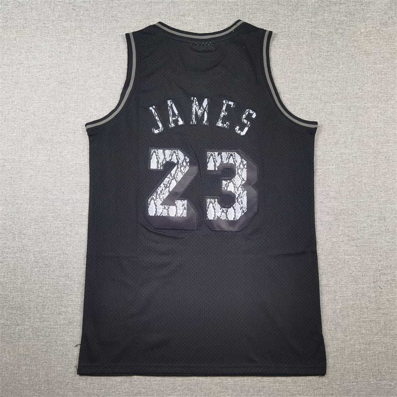 Men's Los Angeles Lakers LeBron James #23 Black 2018/19 Hardwood Classics Swingman Jersey