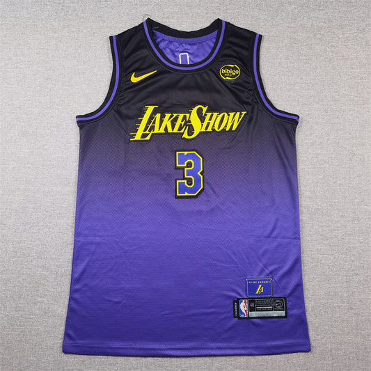 Men's Los Angeles Lakers Anthony Davis #3 Purple 2024/25 Swingman Jersey - City Edition