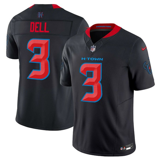 Men's Houston Texans Tank Dell #3 Navy 2nd Alternate Game Jersey