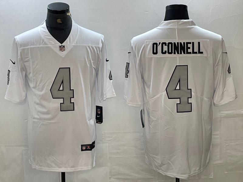 Men's Las Vegas Raiders Aidan O'Connell #4 White Game Player Jersey