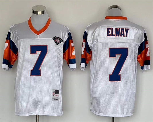 Men's Denver Broncos John Elway Mitchell & Ness White Legacy Replica Jersey