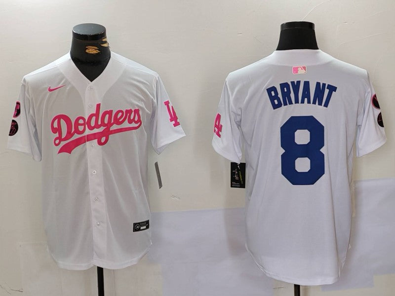 Men's Los Angeles Dodgers Kobe Bryant #8 White Limited Player Jersey