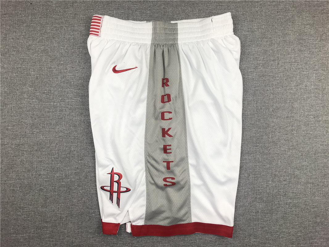 Men's Houston Rockets White Pocket Shorts