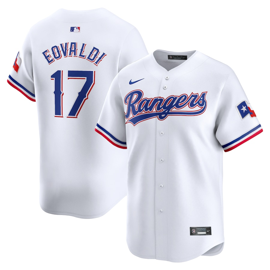 Men's Texas Rangers Nathan Eovaldi #17 White Home Limited Player Jersey