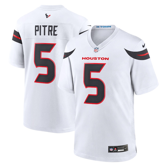 Men's Houston Texans Jalen Pitre #5 White Game Jersey