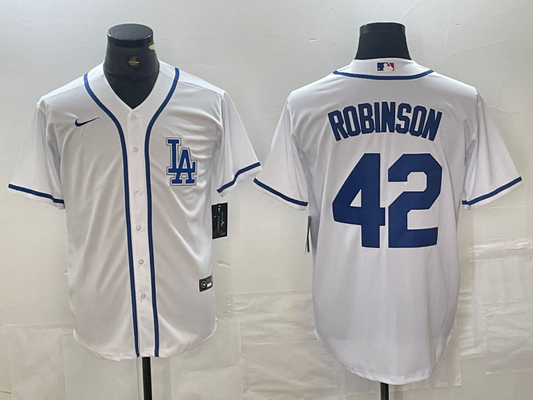 Men's Los Angeles Dodgers Jackie Robinson #42 White Limited Player Jersey