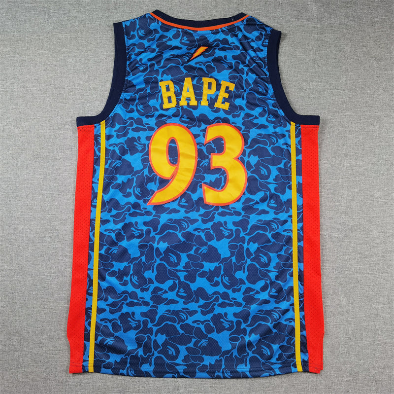 Men's Golden State Warriors x BAPE Navy 2009-10 Hardwood Classics Swingman Jersey