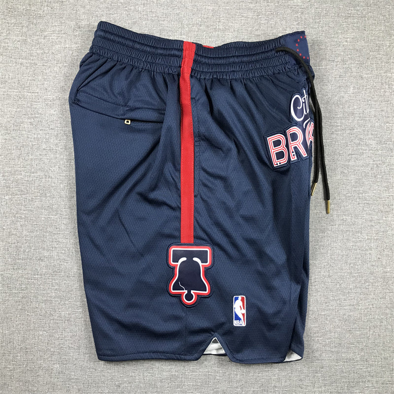 Men's Philadelphia 76ers Navy 2023/24 Pocket Shorts City Edition